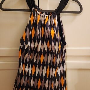 Pinup Couture Harley Top Orange, Black, and Gray